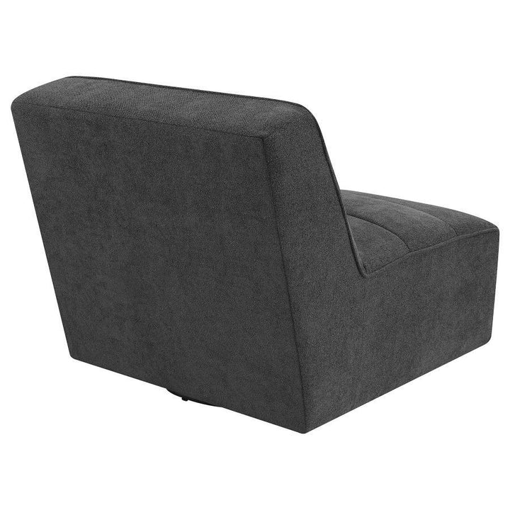 Cobie - Upholstered Armless Swivel Chair - Dark Charcoal Swivel Chair modern furniture Contempo Furniture