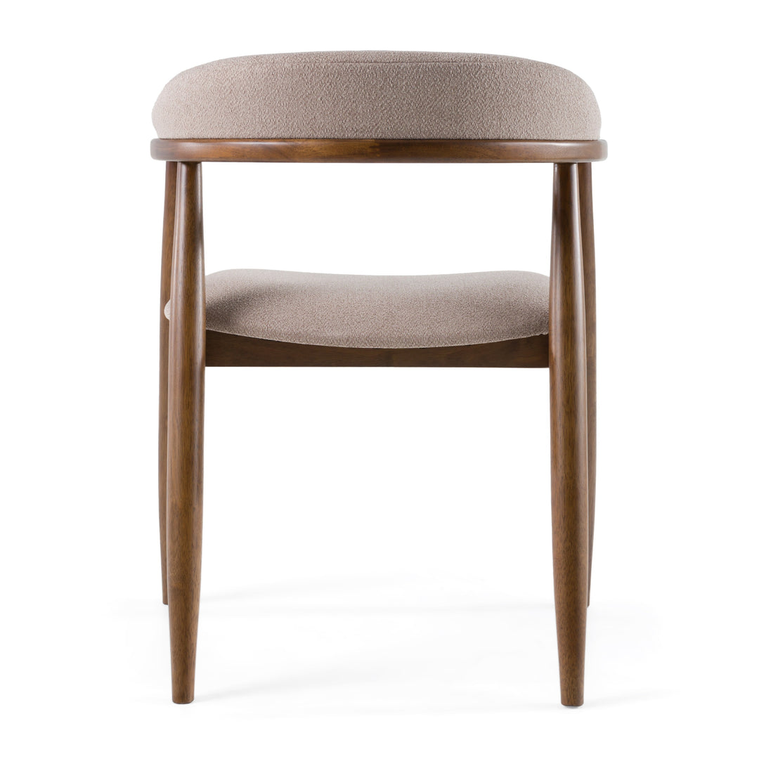 Cohen  Mid-Century Modern Tan Fabric + Walnut Dining Chair