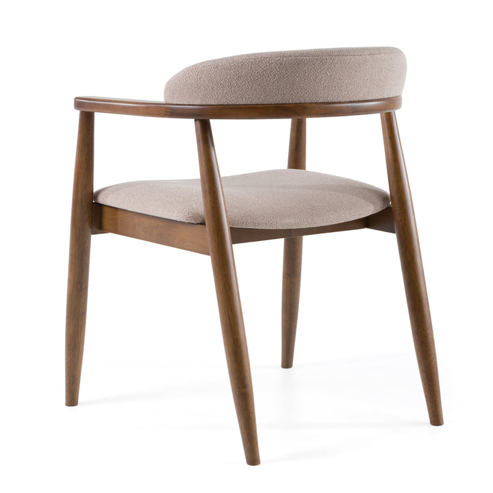 Cohen - Mid-Century Modern Tan Fabric + Walnut Dining Chair