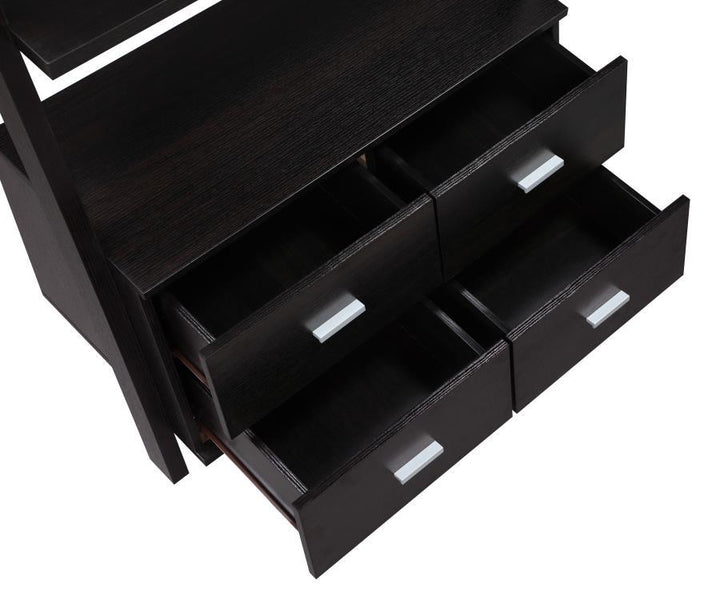 Colella - 5 - Shelf Storage Ladder Bookshelf - Cappuccino Ladder Bookcase modern furniture Contempo Furniture