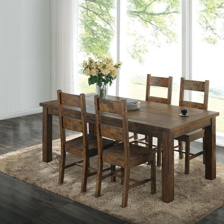 Coleman - 5 Piece Dining Set - Rustic Golden Brown 5 - Piece Dining Room Set modern furniture Contempo Furniture