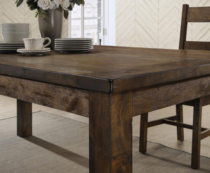 Coleman - Rectangular Dining Table - Rustic Golden Brown Dining Table modern furniture Contempo Furniture
