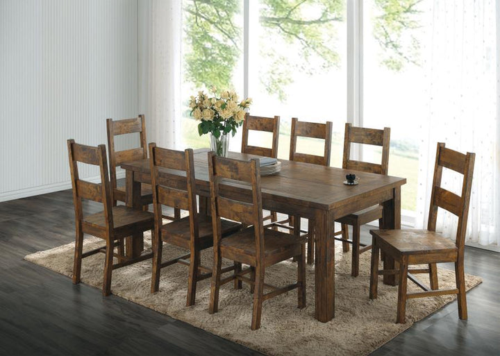 Coleman - Rectangular Dining Table - Rustic Golden Brown Dining Table modern furniture Contempo Furniture