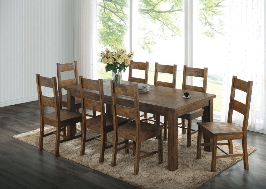 Coleman - Rectangular Dining Table - Rustic Golden Brown Dining Table modern furniture Contempo Furniture