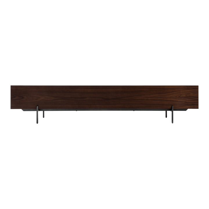 Colima - Modern Matte Beige + Walnut TV Stand
