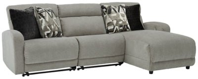 Colleyville 3 - Piece Power Reclining Sectional with Chaise - Beige Reclining Sectional modern furniture Contempo Furniture
