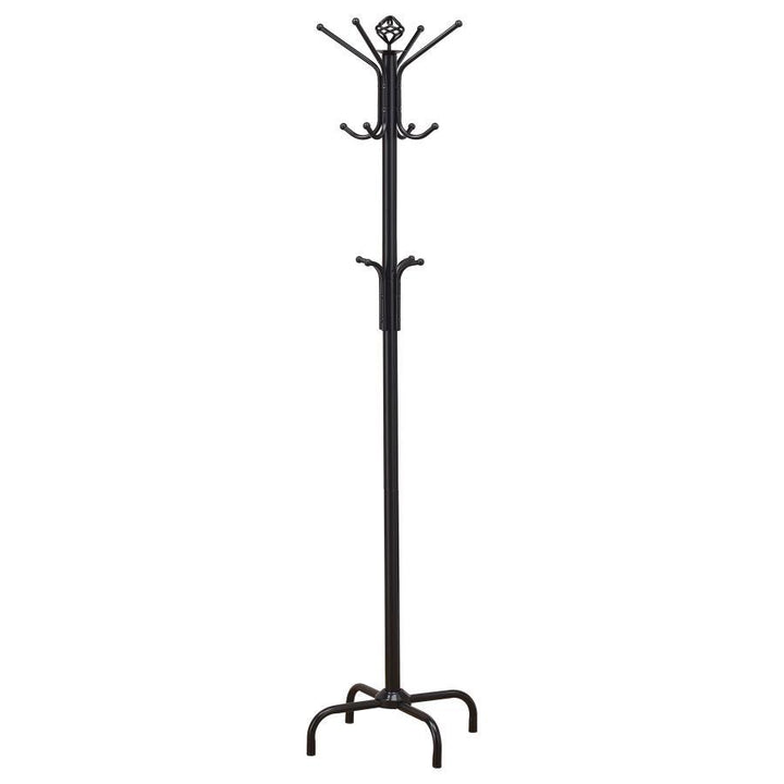 Collier - 12 Hook Freestanding Coat Rack Hat Hanger - Black Freestanding Coat Rack modern furniture Contempo Furniture