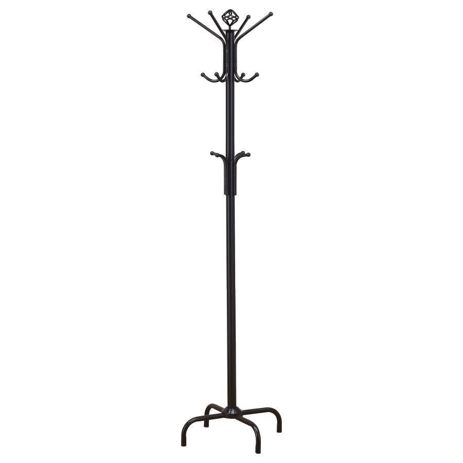 Collier - 12 Hook Freestanding Coat Rack Hat Hanger - Black Freestanding Coat Rack modern furniture Contempo Furniture