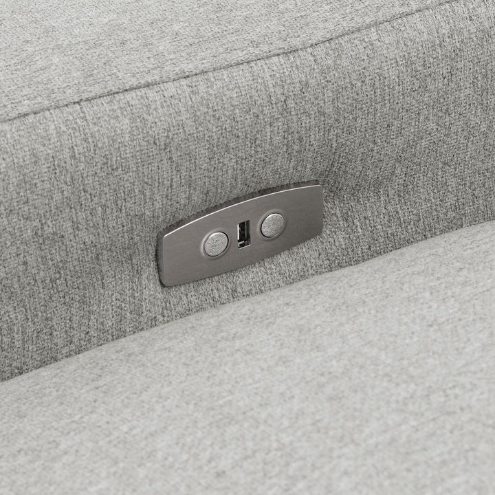 Collins - 2 Piece Upholstered Power Reclining Loveseat - Gray Reclining Loveseat modern furniture Contempo Furniture