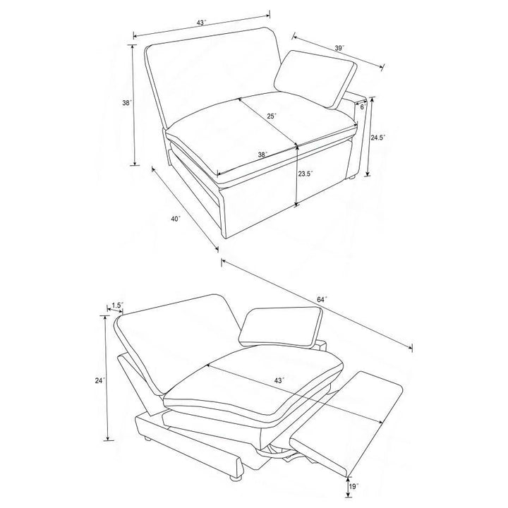 Collins - 2 Piece Upholstered Power Reclining Loveseat - Gray Reclining Loveseat modern furniture Contempo Furniture