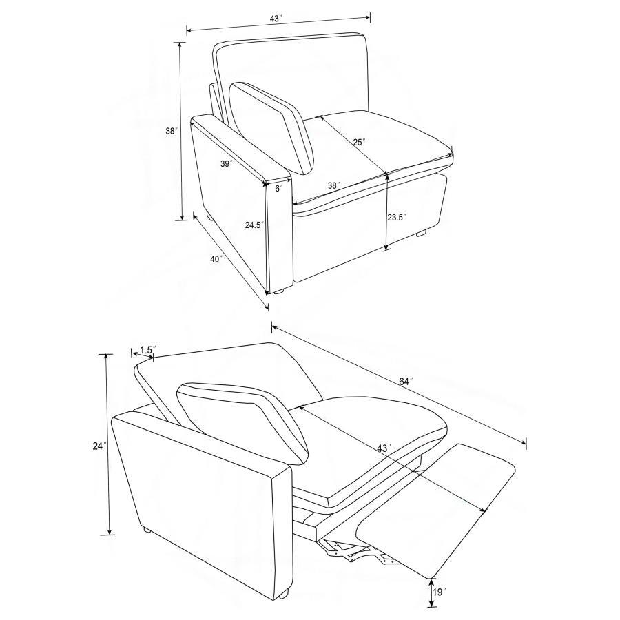 Collins - 2 Piece Upholstered Power Reclining Loveseat - Gray Reclining Loveseat modern furniture Contempo Furniture