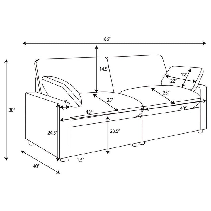 Collins - 2 Piece Upholstered Power Reclining Loveseat - Gray Reclining Loveseat modern furniture Contempo Furniture