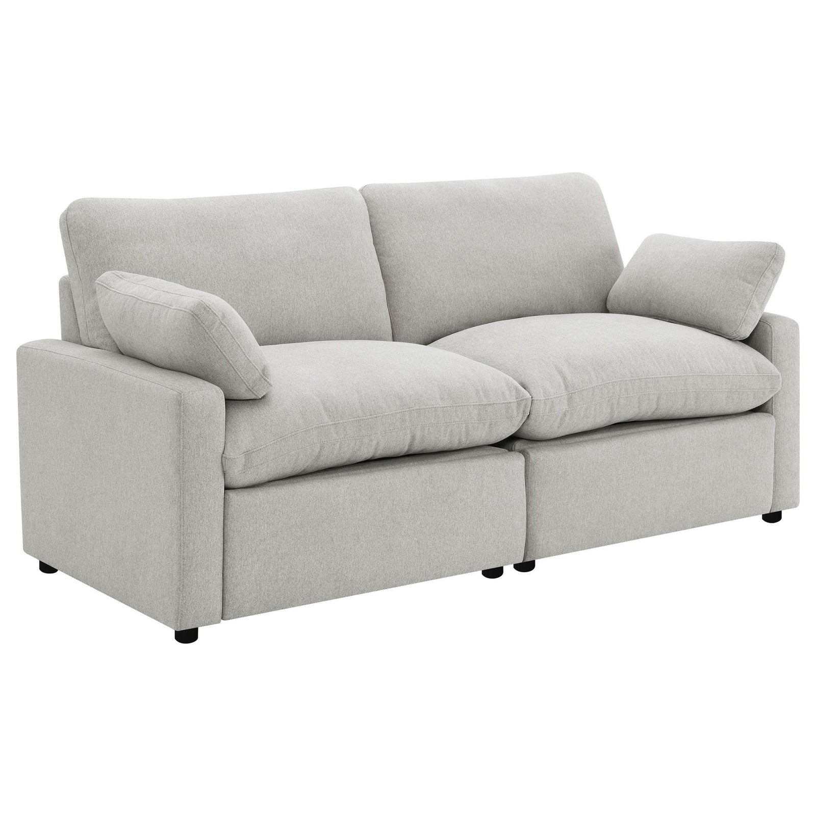 Collins - 2 Piece Upholstered Power Reclining Loveseat - Gray Reclining Loveseat modern furniture Contempo Furniture