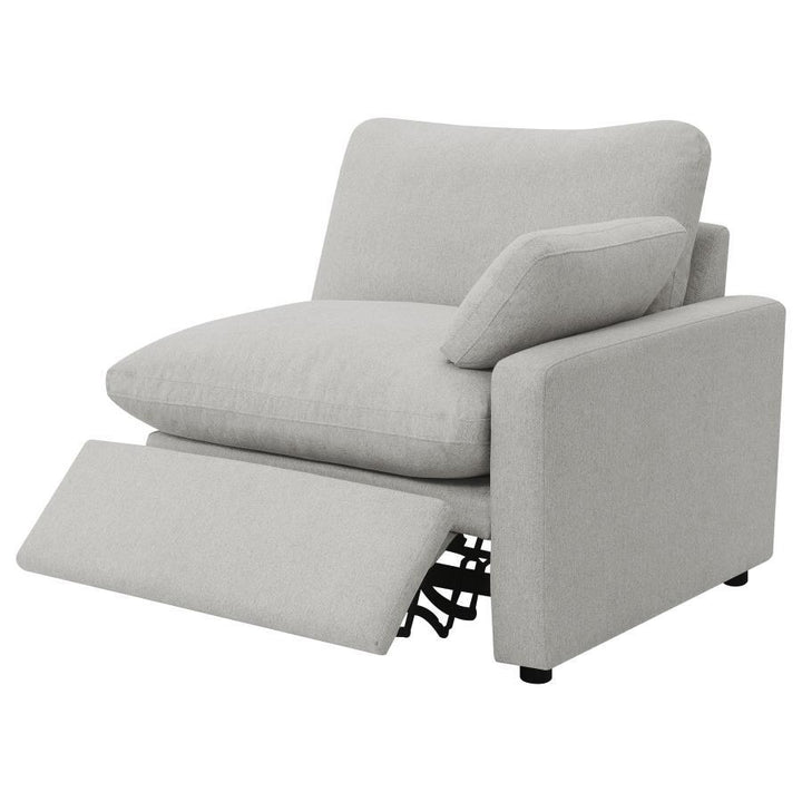 Collins - 2 Piece Upholstered Power Reclining Loveseat - Gray Reclining Loveseat modern furniture Contempo Furniture