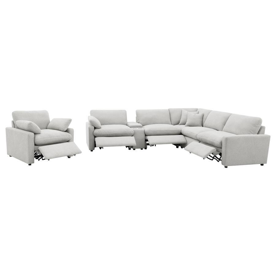 Collins - 6 Piece Modular Power Reclining Sectional - Gray Reclining Sectional modern furniture Contempo Furniture