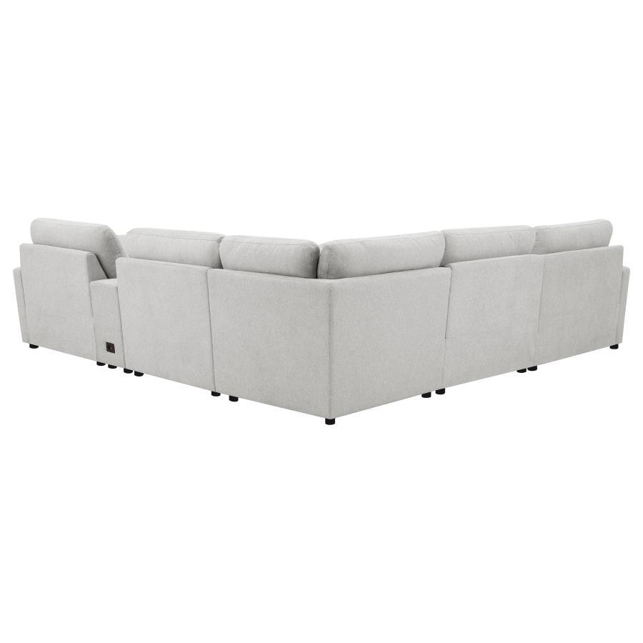 Collins - 6 Piece Modular Power Reclining Sectional - Gray Reclining Sectional modern furniture Contempo Furniture