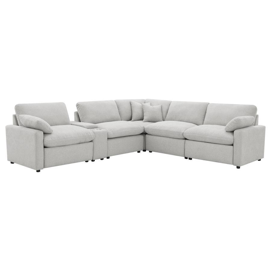 Collins - 6 Piece Modular Power Reclining Sectional - Gray Reclining Sectional modern furniture Contempo Furniture