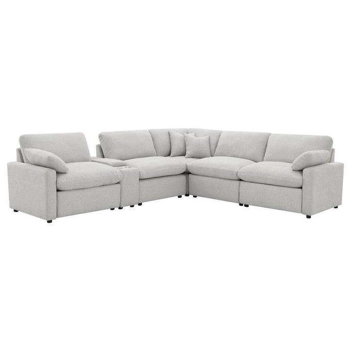 Collins - 6 Piece Modular Power Reclining Sectional - Gray Reclining Sectional modern furniture Contempo Furniture