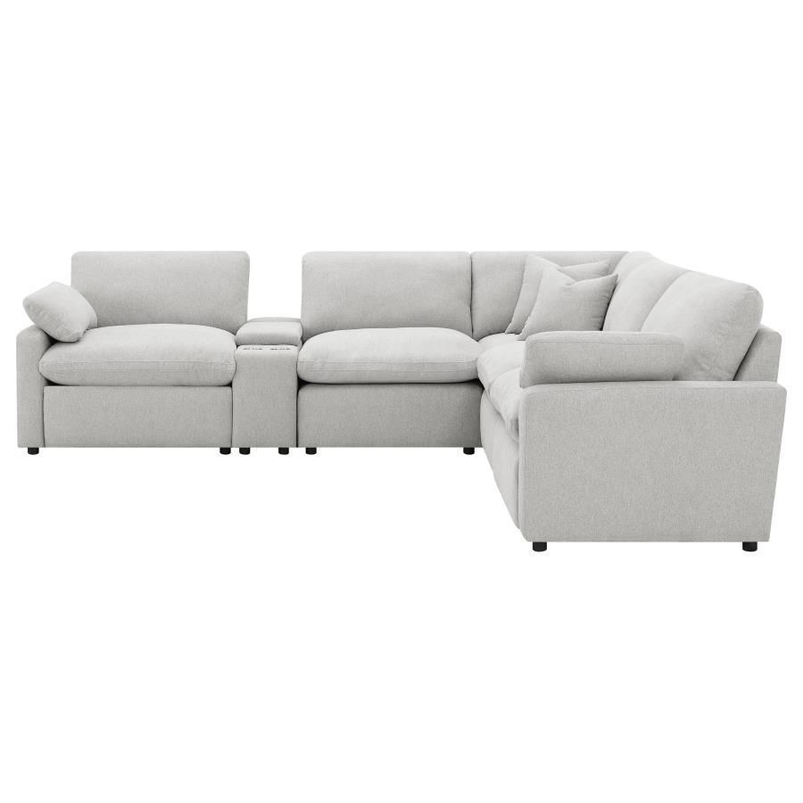 Collins - 6 Piece Modular Power Reclining Sectional - Gray Reclining Sectional modern furniture Contempo Furniture