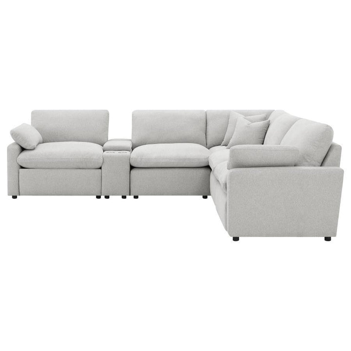 Collins - 6 Piece Modular Power Reclining Sectional - Gray Reclining Sectional modern furniture Contempo Furniture