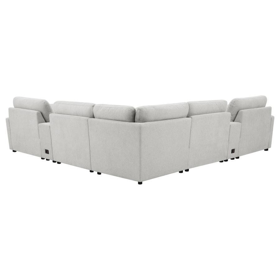 Collins - 7 Piece Modular Power Reclining Sectional - Gray Reclining Sectional modern furniture Contempo Furniture