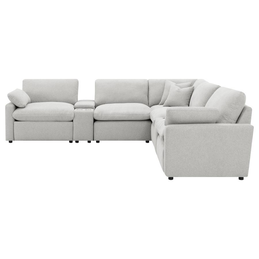 Collins - 7 Piece Modular Power Reclining Sectional - Gray Reclining Sectional modern furniture Contempo Furniture