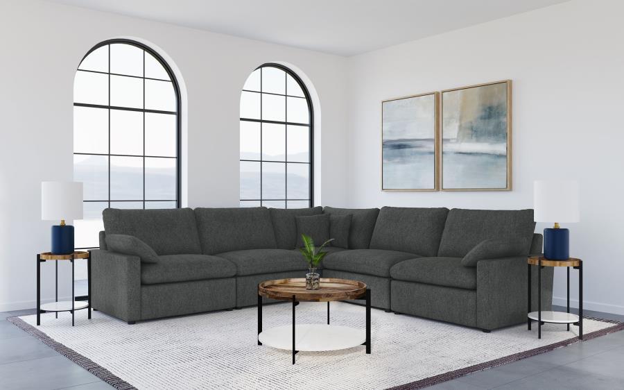Collins - Modular Armless Chair - Dark Gray Stationary Chair modern furniture Contempo Furniture