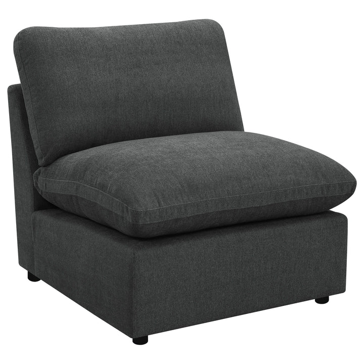 Collins - Modular Armless Chair - Dark Gray Stationary Chair modern furniture Contempo Furniture