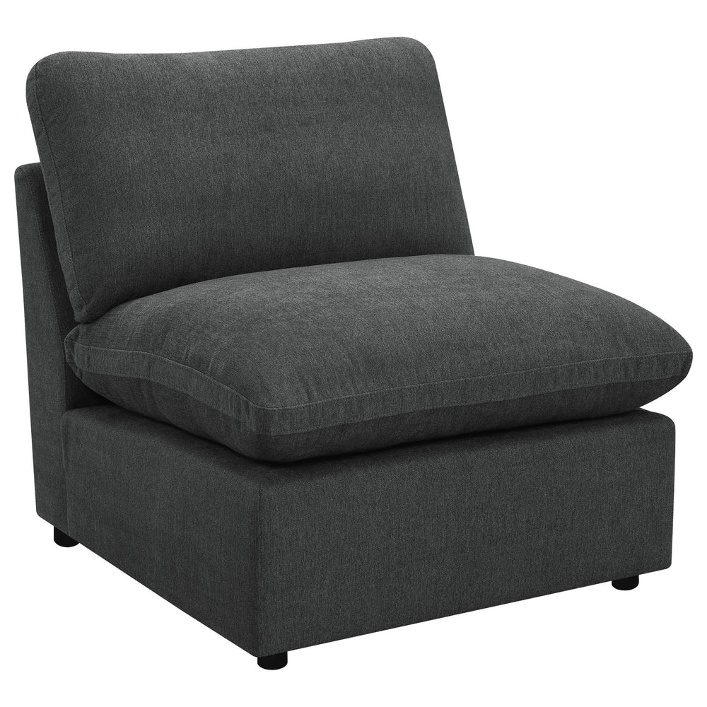 Collins - Modular Armless Chair - Dark Gray Stationary Chair modern furniture Contempo Furniture