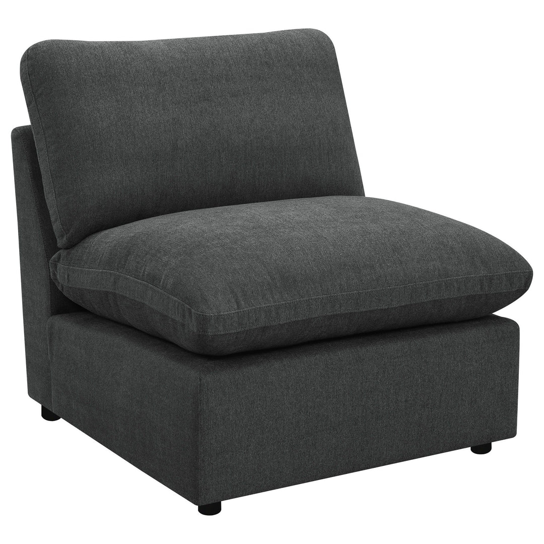 Collins - Modular Armless Chair - Dark Gray Stationary Chair modern furniture Contempo Furniture