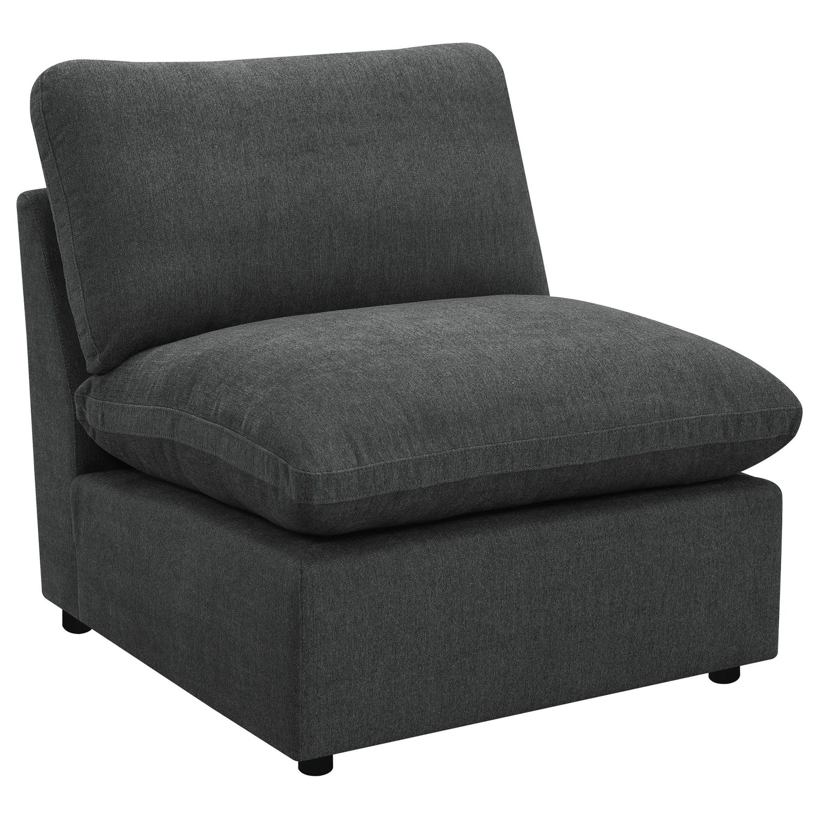 Collins - Modular Armless Chair - Dark Gray Stationary Chair modern furniture Contempo Furniture