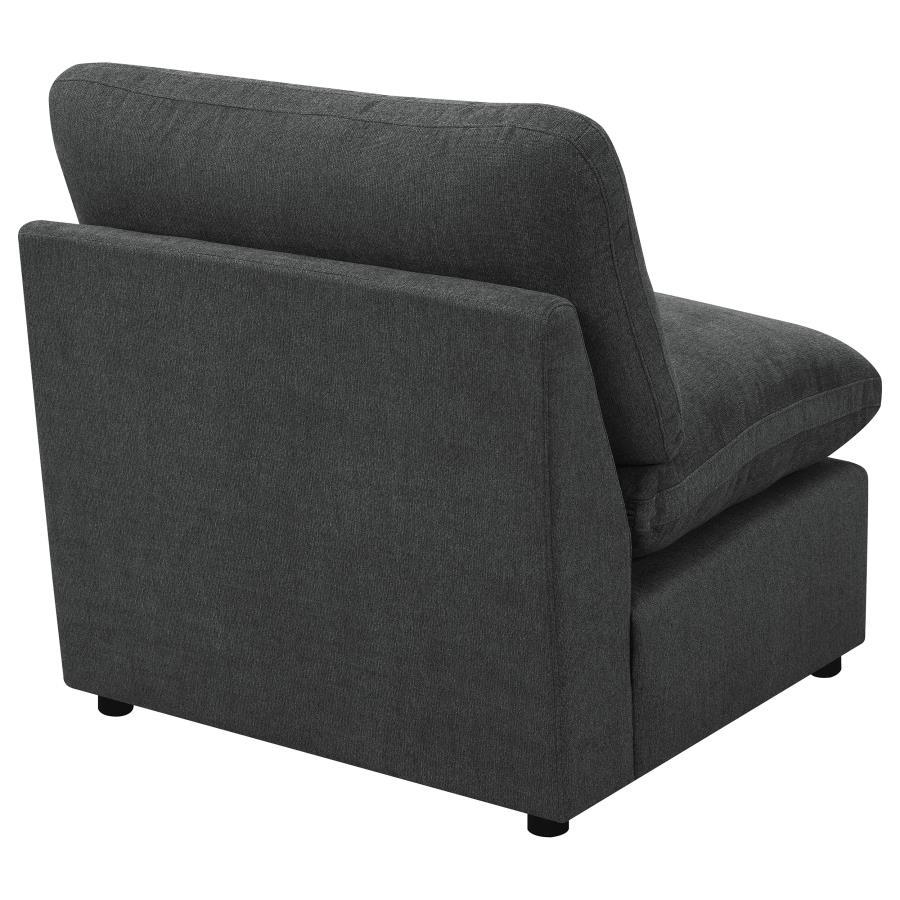 Collins - Modular Armless Chair - Dark Gray Stationary Chair modern furniture Contempo Furniture