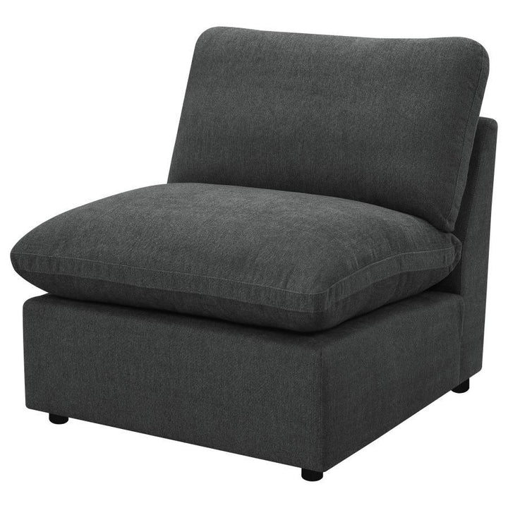 Collins - Modular Armless Chair - Dark Gray Stationary Chair modern furniture Contempo Furniture