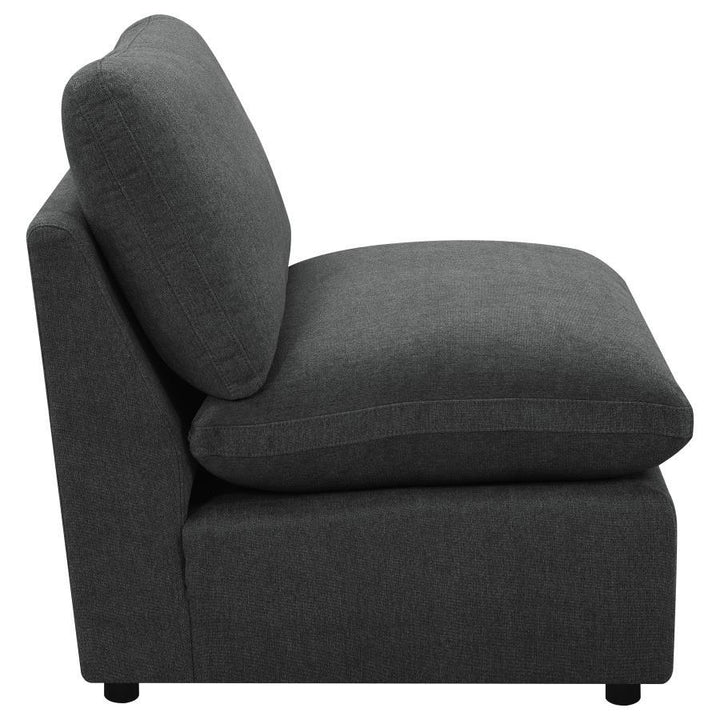 Collins - Modular Armless Chair - Dark Gray Stationary Chair modern furniture Contempo Furniture