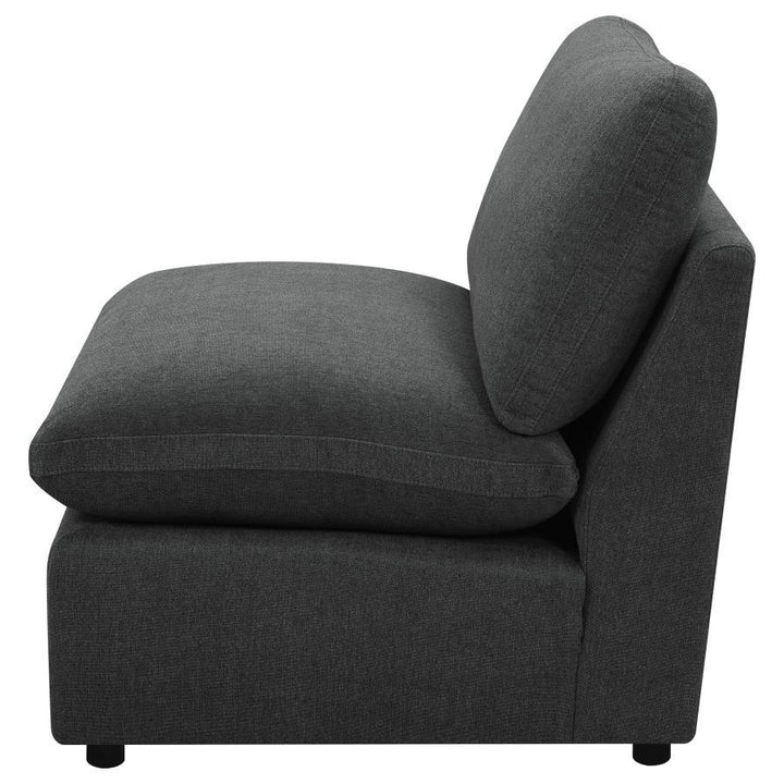 Collins - Modular Armless Chair - Dark Gray Stationary Chair modern furniture Contempo Furniture