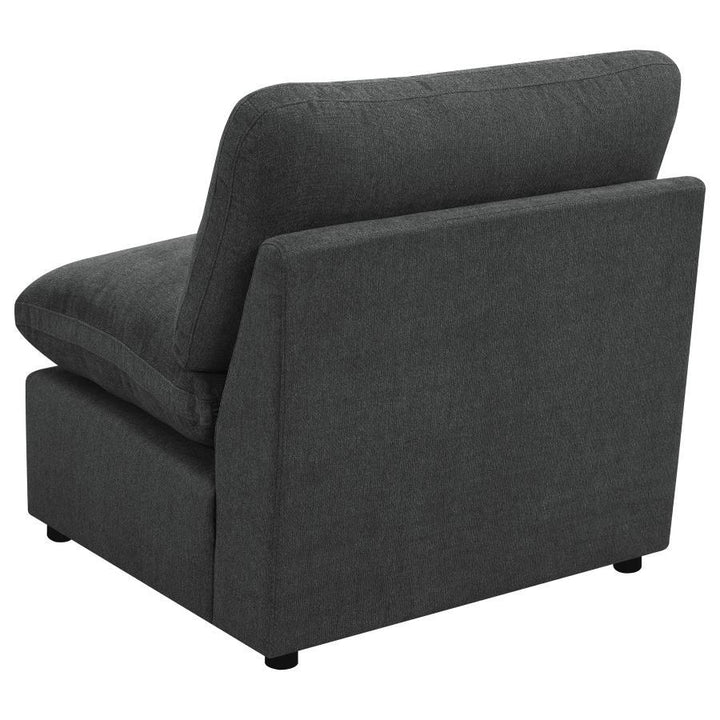 Collins - Modular Armless Chair - Dark Gray Stationary Chair modern furniture Contempo Furniture
