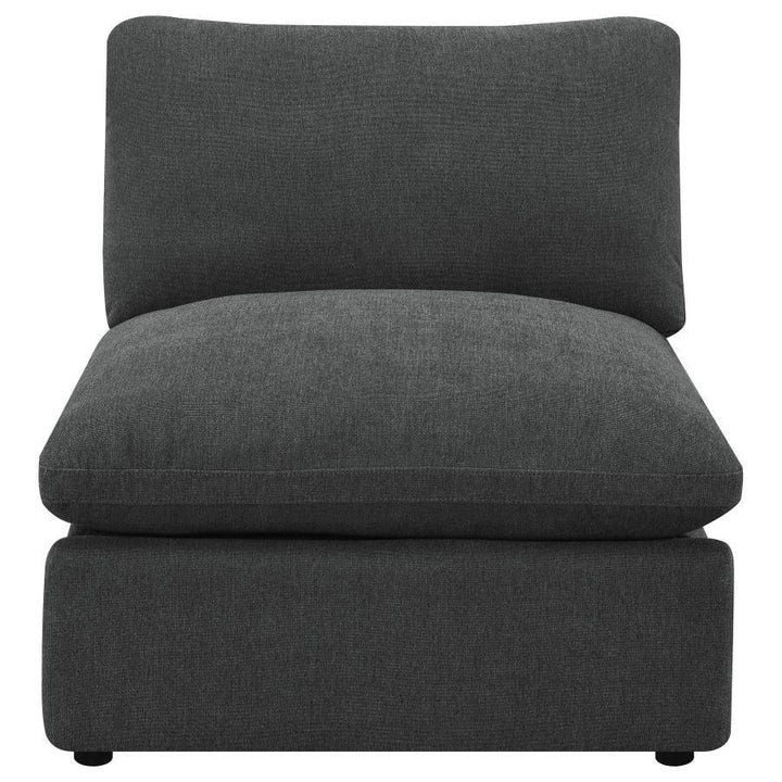 Collins - Modular Armless Chair - Dark Gray Stationary Chair modern furniture Contempo Furniture