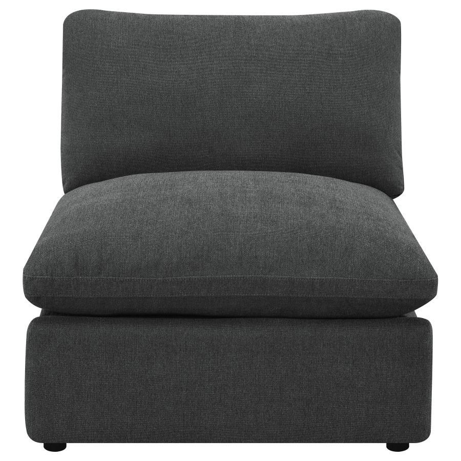 Collins - Modular Armless Chair - Dark Gray Stationary Chair modern furniture Contempo Furniture