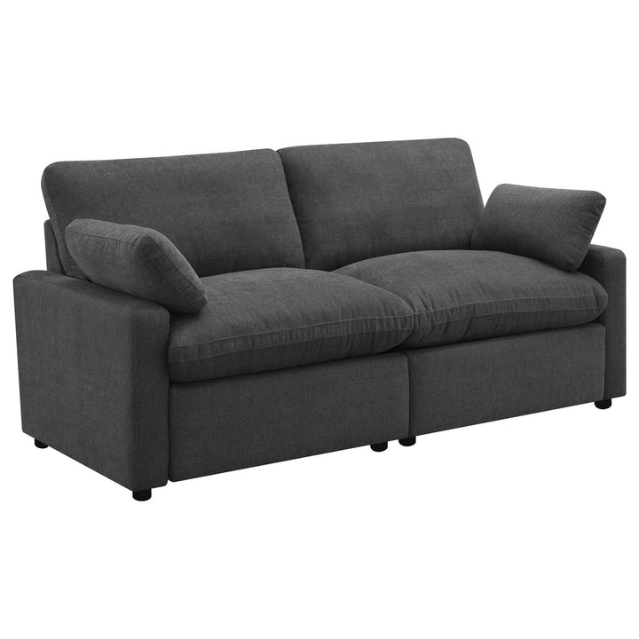 Collins - Modular Power Loveseat - Dark Gray Reclining Loveseat modern furniture Contempo Furniture