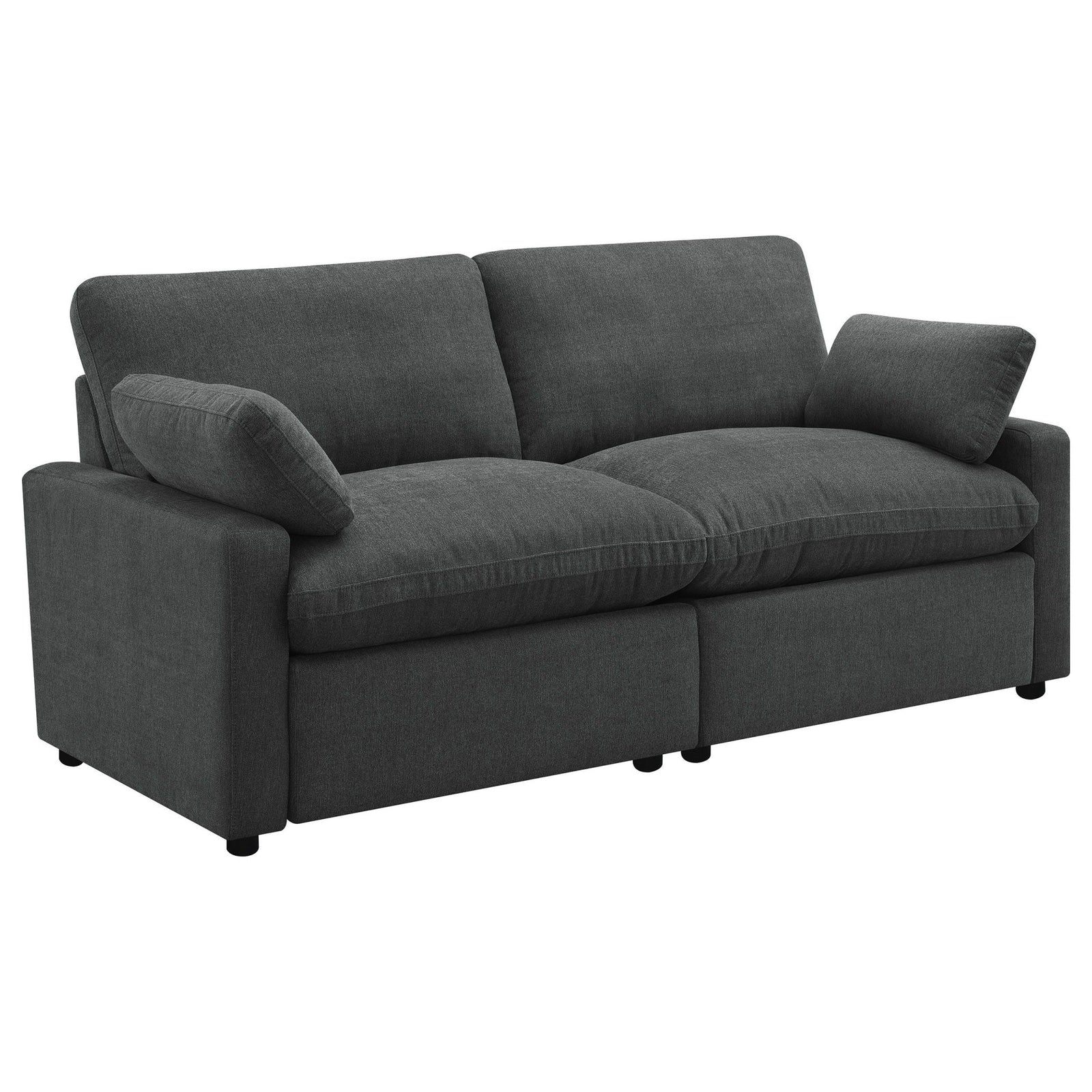 Collins - Modular Power Loveseat - Dark Gray Reclining Loveseat modern furniture Contempo Furniture