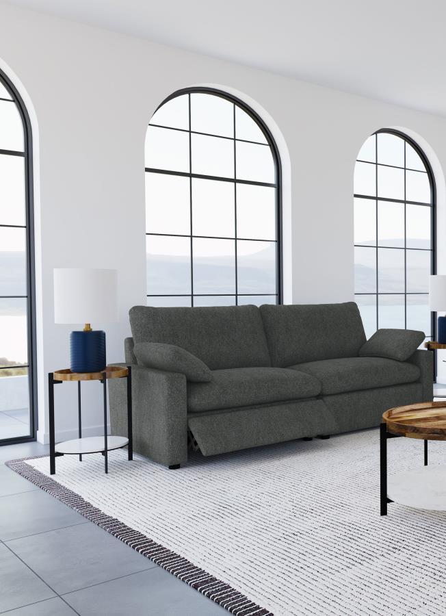 Collins - Modular Power Loveseat - Dark Gray Reclining Loveseat modern furniture Contempo Furniture