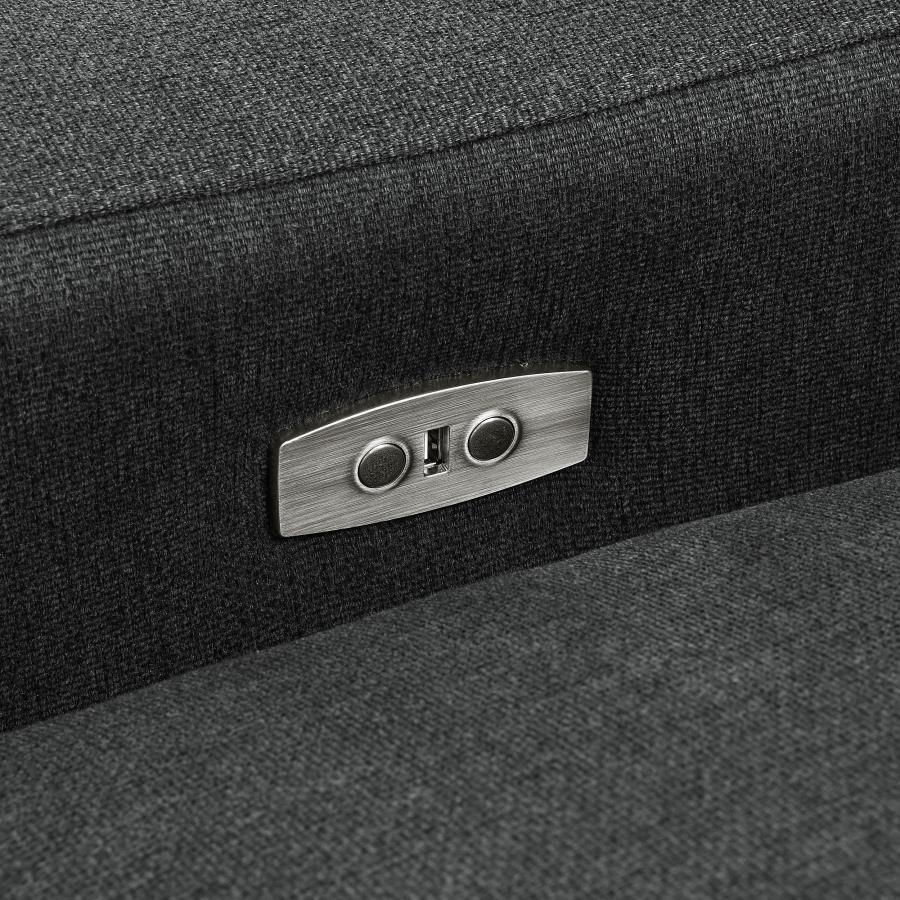 Collins - Modular Power Loveseat - Dark Gray Reclining Loveseat modern furniture Contempo Furniture