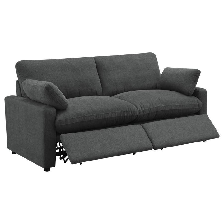 Collins - Modular Power Loveseat - Dark Gray Reclining Loveseat modern furniture Contempo Furniture