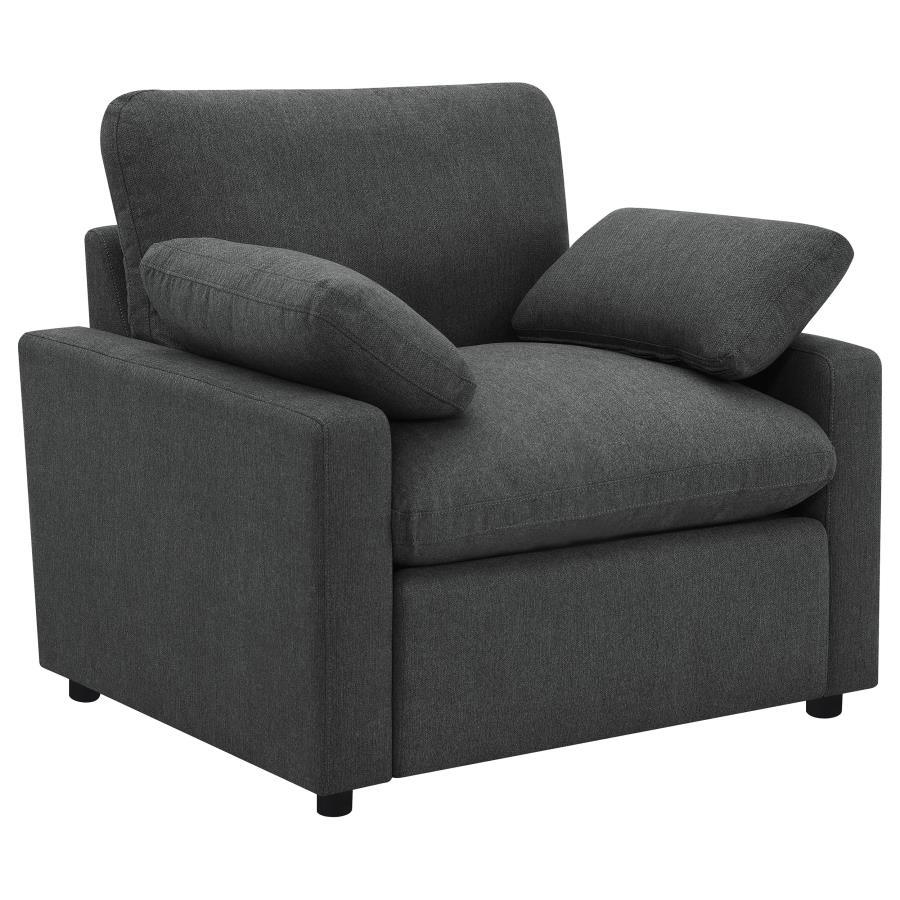 Collins - Upholstered Power Recliner Chair - Dark Gray Reclining Chair modern furniture Contempo Furniture