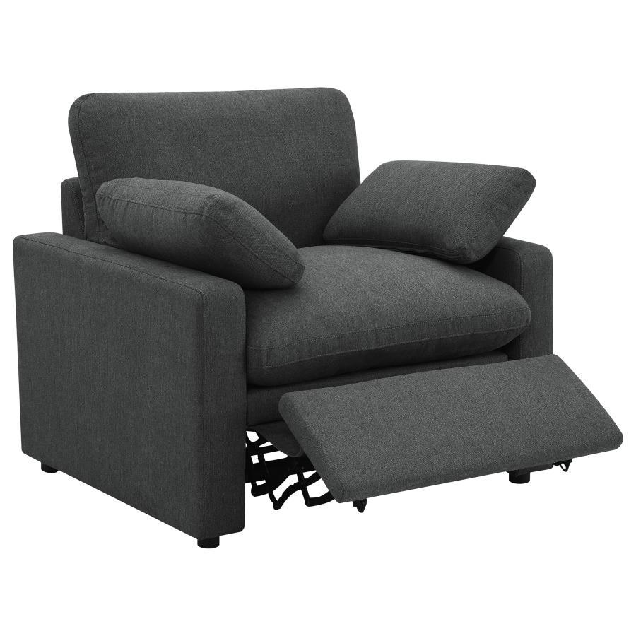 Collins - Upholstered Power Recliner Chair - Dark Gray Reclining Chair modern furniture Contempo Furniture