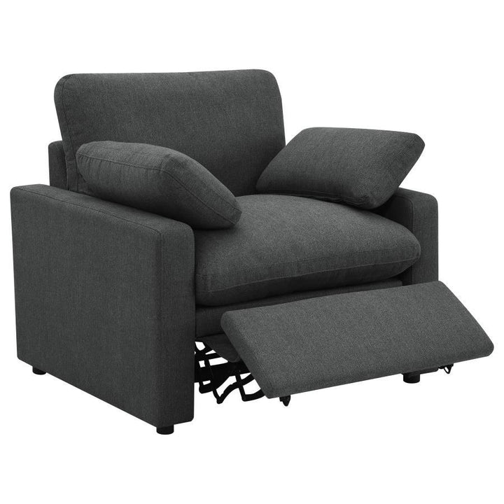 Collins - Upholstered Power Recliner Chair - Dark Gray Reclining Chair modern furniture Contempo Furniture