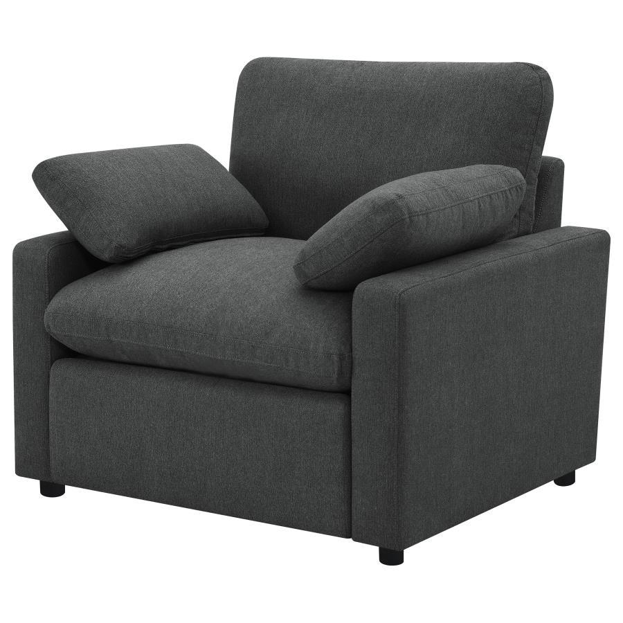 Collins - Upholstered Power Recliner Chair - Dark Gray Reclining Chair modern furniture Contempo Furniture