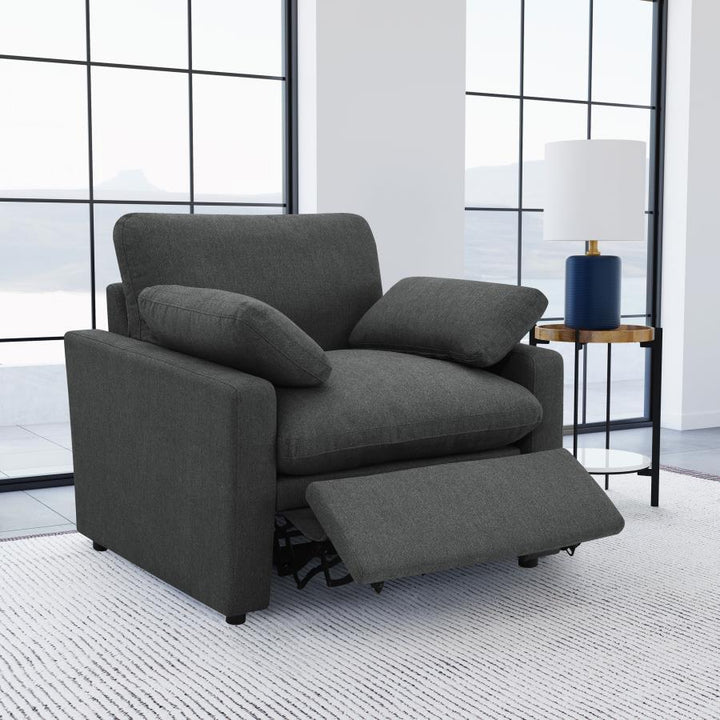 Collins - Upholstered Power Recliner Chair - Dark Gray Reclining Chair modern furniture Contempo Furniture