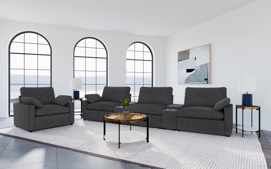 Collins - Upholstered Power Recliner Chair - Dark Gray Reclining Chair modern furniture Contempo Furniture
