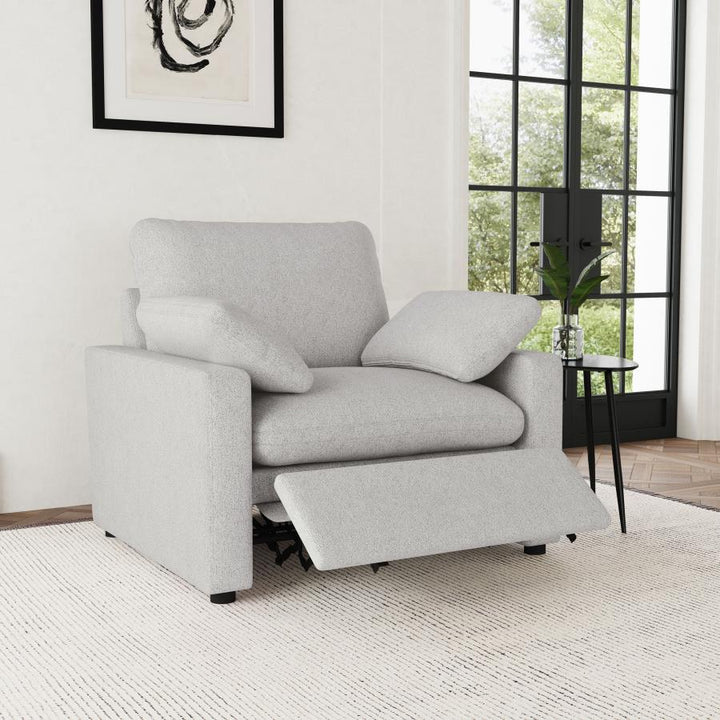 Collins - Upholstered Power Recliner Chair - Gray Reclining Chair modern furniture Contempo Furniture